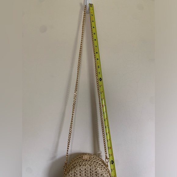 Haute Hippie Raffia Woven purse with chain | Raffia Woven Crossbody | Straw Bag - Picture 9 of 9
